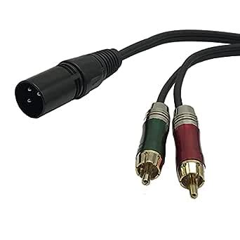 MMNNE Dual RCA To XLR Male Y Splitter Patch Cable Unbalanced 2 RCA