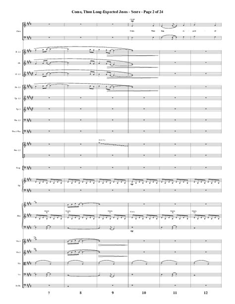 Come Thou Long Expected Jesus Choral Anthem Satb Orchestration Word