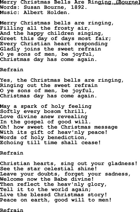 Christmas Hymns Carols And Songs Title Merry Christmas Bells Are