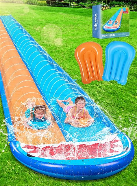 Syncfun 22 5ft Shark Double Water Slide Heavy Duty Lawn Water Slide