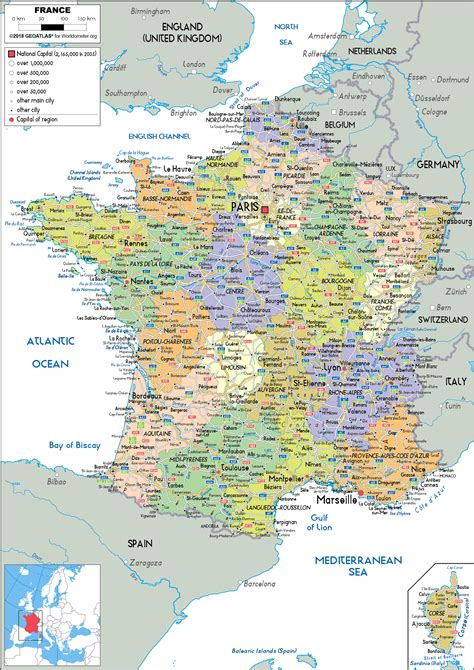 France Map (Political) - Worldometer