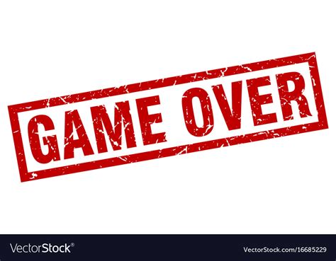 Square Grunge Red Game Over Stamp Royalty Free Vector Image