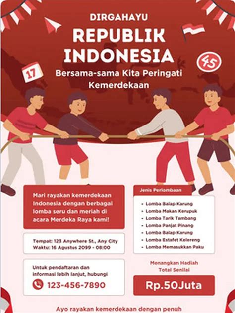 9 Contoh Brosur Lomba 17 Agustus Unik Dan Baru Begini