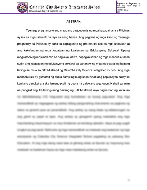 SOLUTION Persepsyon Tungkol Sa Sex Education Ng Mga Piling Mag Aaral