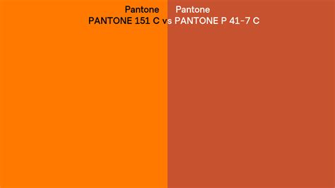 Pantone 151 C Vs Pantone P 41 7 C Side By Side Comparison