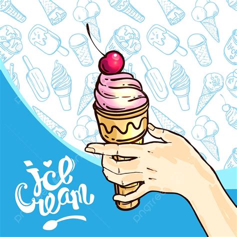 Hand Drawn Ice Cream Berry Ice Cream Tasty Vector Berry Ice Cream Tasty Png And Vector With