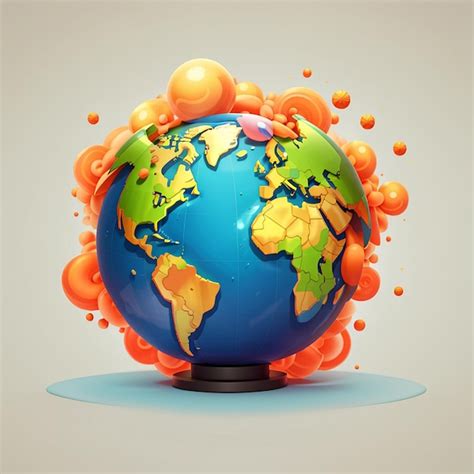 Premium Photo Cute Earth Globe Stiflingly Hot Cartoon Vector Icon Illustration Science Nature