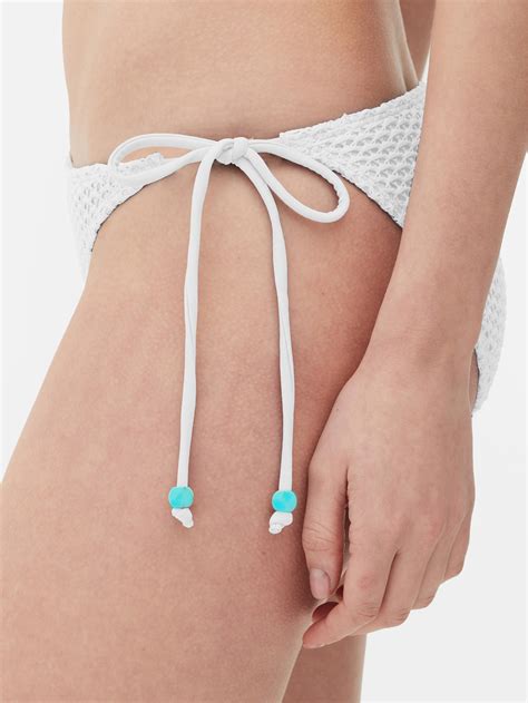 Women S White Crochet Side Tie Bikini Briefs Primark