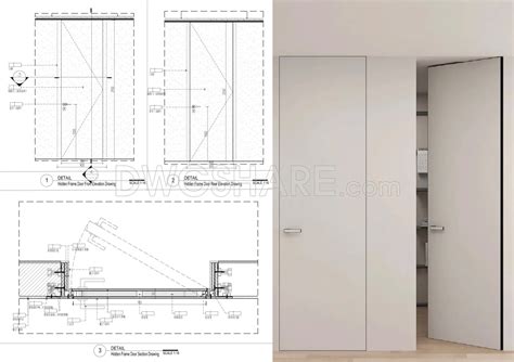 789. Hidden Frame Door Construction CAD Drawings