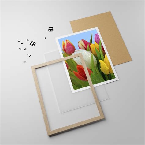 Obraz Plakat Kwiatowa T Cza W Kroplach Rosy X Cm Tulipany