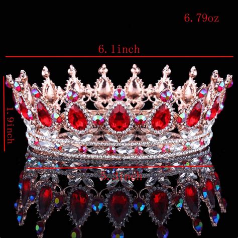 Hot Projetos Europeus Rei Real Rainha Coroa De Strass Tiara Cabeça