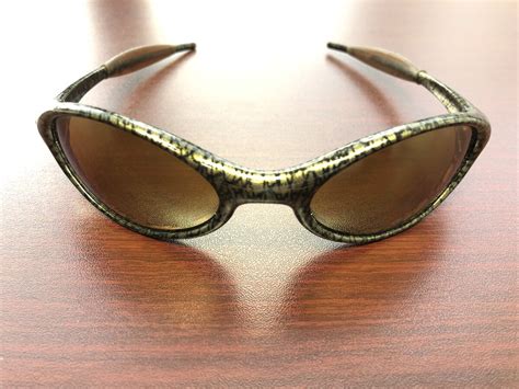 Vintage Oakley Eye Jacket Sunglasses Gold Iridium Lens Bronze Gold Flake Frames Fashionypk