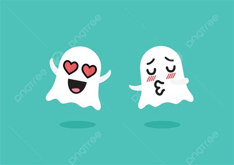 Couple Ghosts Emoji Character Happy Joke Evil Vector Happy Joke Evil Png And Vector With