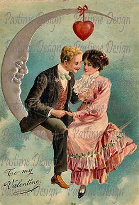 Vintage Valentineinstant Downloadvintage Edwardian Etsy