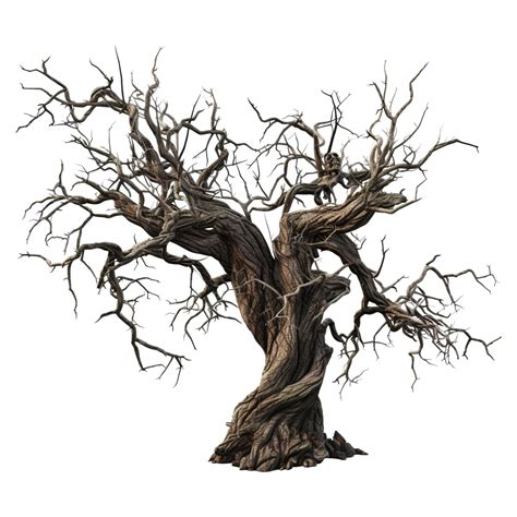 Dead Withered Tree Isolated Decorative For Halloween Scene 3d