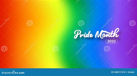 Pride Month 2022 Horizontal Banner With Gradient With Pride Colors Flag