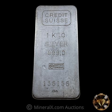 Credit Suisse Kilo Vintage Silver Bar Mineralx