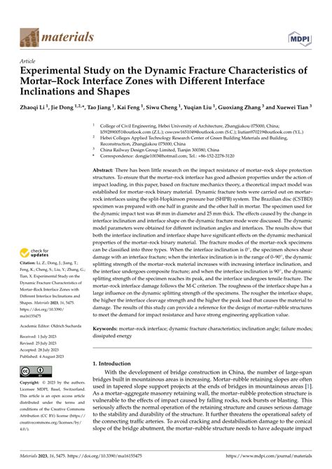 PDF Experimental Study On The Dynamic Fracture Characteristics Of