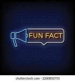 Neon Sign Fun Fact Brick Wall Stock Vector Royalty Free