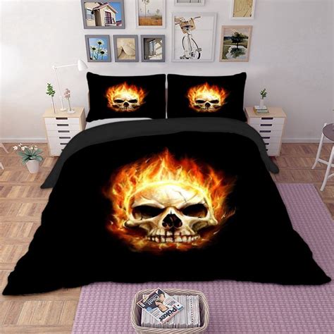 Housse De Couette T Te De Mort Atijea Taies D Oreillers Skull