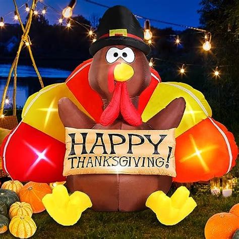 Amazon VIVOHOME 6ft Height Happy Thanksgiving Inflatable LED