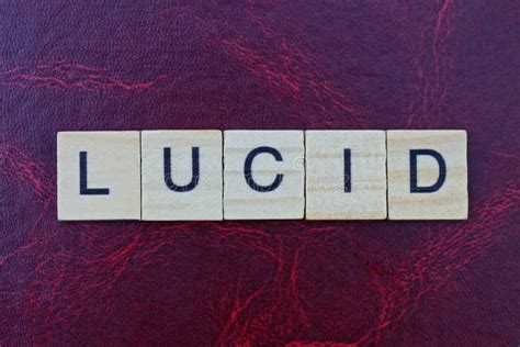 Text A Word Lucid From Small Gray Wooden Letters Stock Photo Image Of