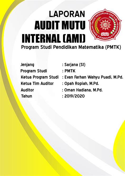 Pdf Laporan Audit Mutu Internal Ami Program Studi Dokumen Tips