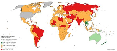 [oc] Current Travel Advisories By The United States State Department