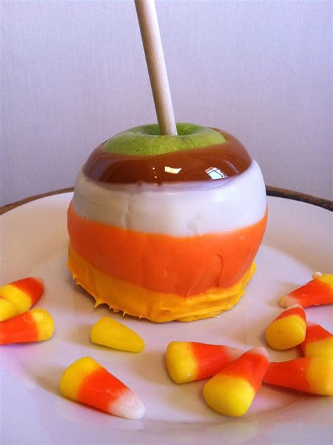 Giant Candy Corn Caramel Apple 699 Via Etsy Caramel Apples