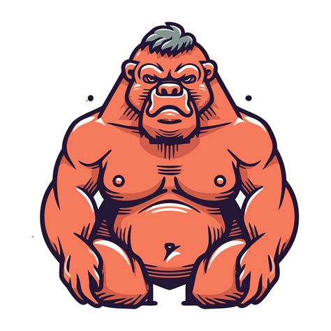 Gorilla with big muscles. Vector illustration for your design. 33321520 Vector Art at Vecteezy