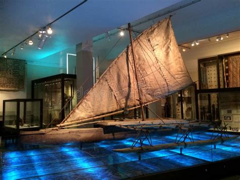 Traditional Polynesian Boat In Auckland Museum Editorial Stock Image