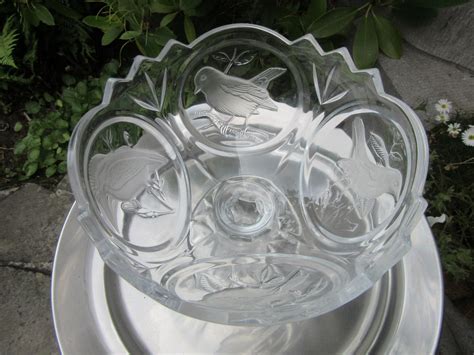 Walther Glas Germany Heavy Glass Crystal Bowl With 4 Different Etsy