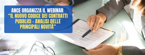 Partecipa Al Webinar Di Ance Il Nuovo Codice Dei Contratti Pubblici