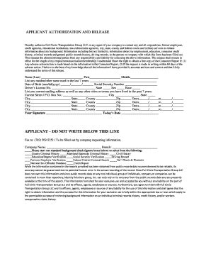 Fillable Online Fctg Applicant Authorization And Release Applicant Do