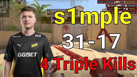 CS2 S1mple Pov Faceit Mirage 31 17 4 Triple Kills Jul 2 2024