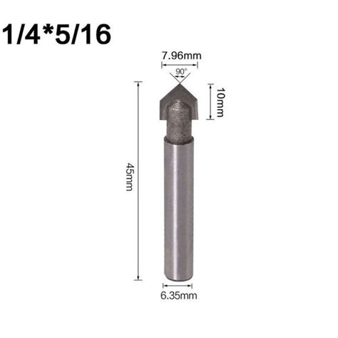 Professional Grade 90 Degree V Groove Router Bits 4 Piece Set 14 Inch