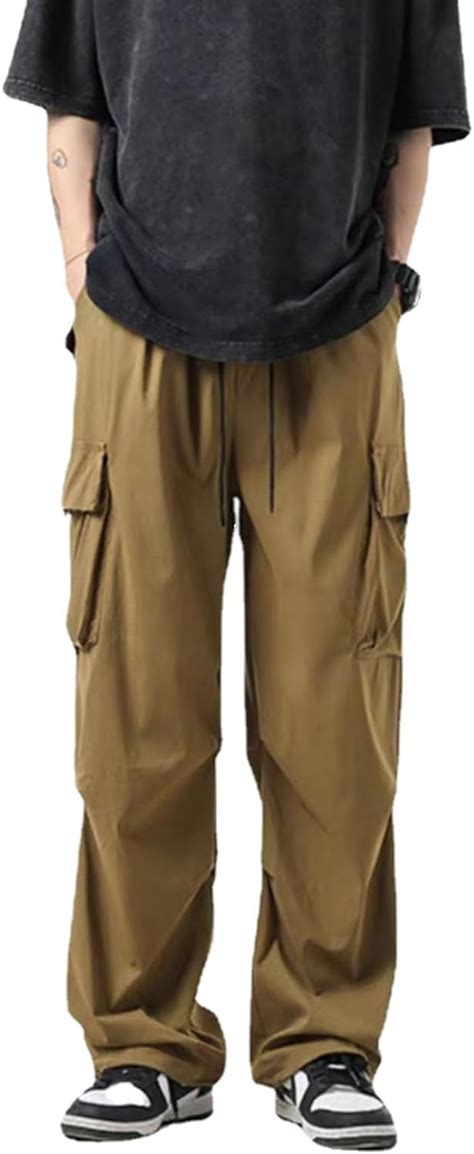 Kukuzhu Men S Cargo Pants Parachute Pants Baggy Vintage Y2k Track Pants