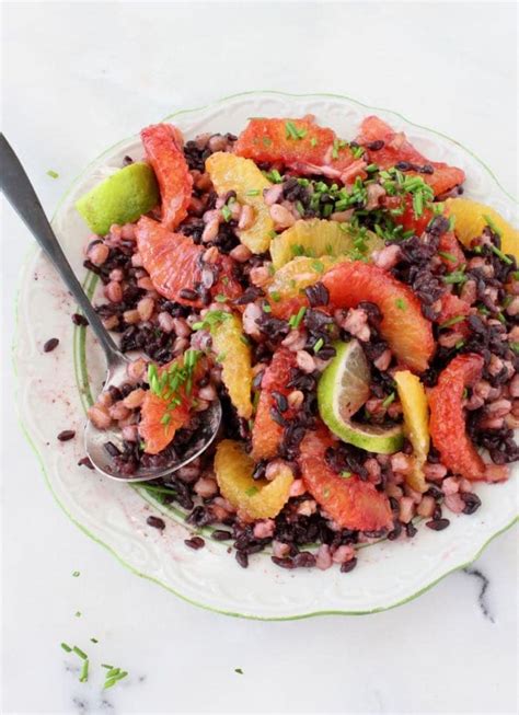 Farro Black Rice Salad Recipe With Citrus Vinaigrette Veggie Society