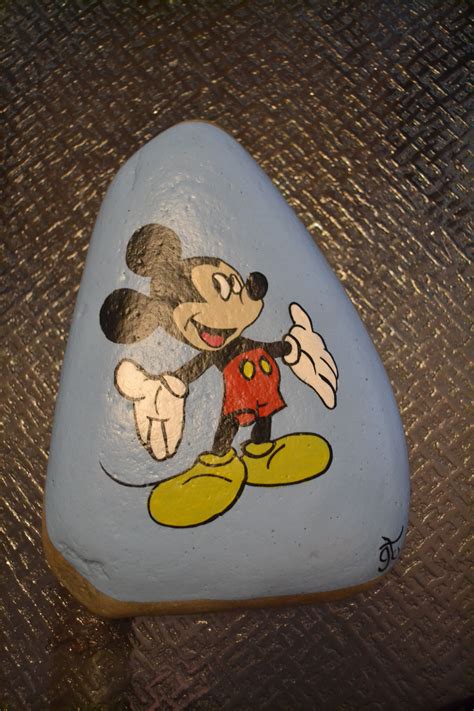 Mickey Mouse Rock Crafts Rock Painting Art Painted Rocks