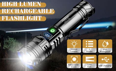 Garberiel Taschenlampe Led Aufladbar Extrem Hell Lumen