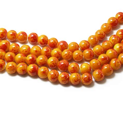 New Arrival Mm Pcs Lot Orange Bead Round Assorted Colorful