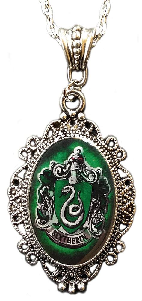 2339 Harry Potter Slytherin House Crest Cameo Pendant Necklace