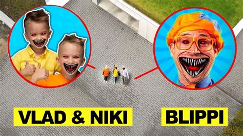 Drone Catches Vlad And Niki Fight Blippi In Real Life At Abandoned