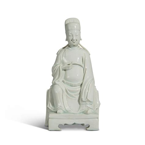 A Dehua seated figure of Wenchang Late Ming dynasty 明末 德化白釉文昌帝君坐像