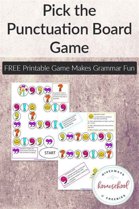 Free Pick The Punctuation Board Game Punctuation Punctuation Games