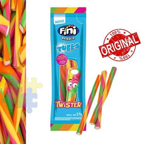 Bala Fini Twister Tubes Azedinhos Sabor Frutas Silvestres E Nata