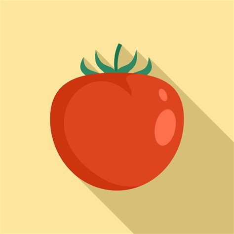 Icono De Tomate Rojo Org Nico Ilustraci N Plana Del Icono De Vector De