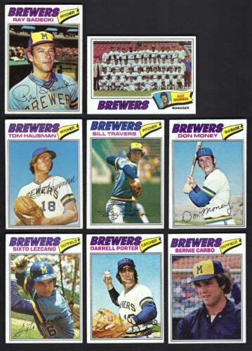 1977 Topps Milwaukee Brewers Complete Team Set With S 488 494 RCs