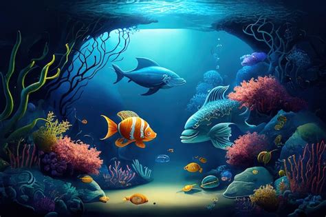 Premium Photo Underwater World Under The Sea Background