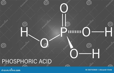 Phosphoric Acid Mineral Acid Molecule Skeletal Formula Stock Vector